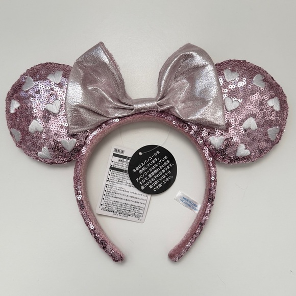 Disney Accessories - Tokyo Disney Pink Sequins Mickey Mouse Ears Hearts Bow Minnie Mouse Headband